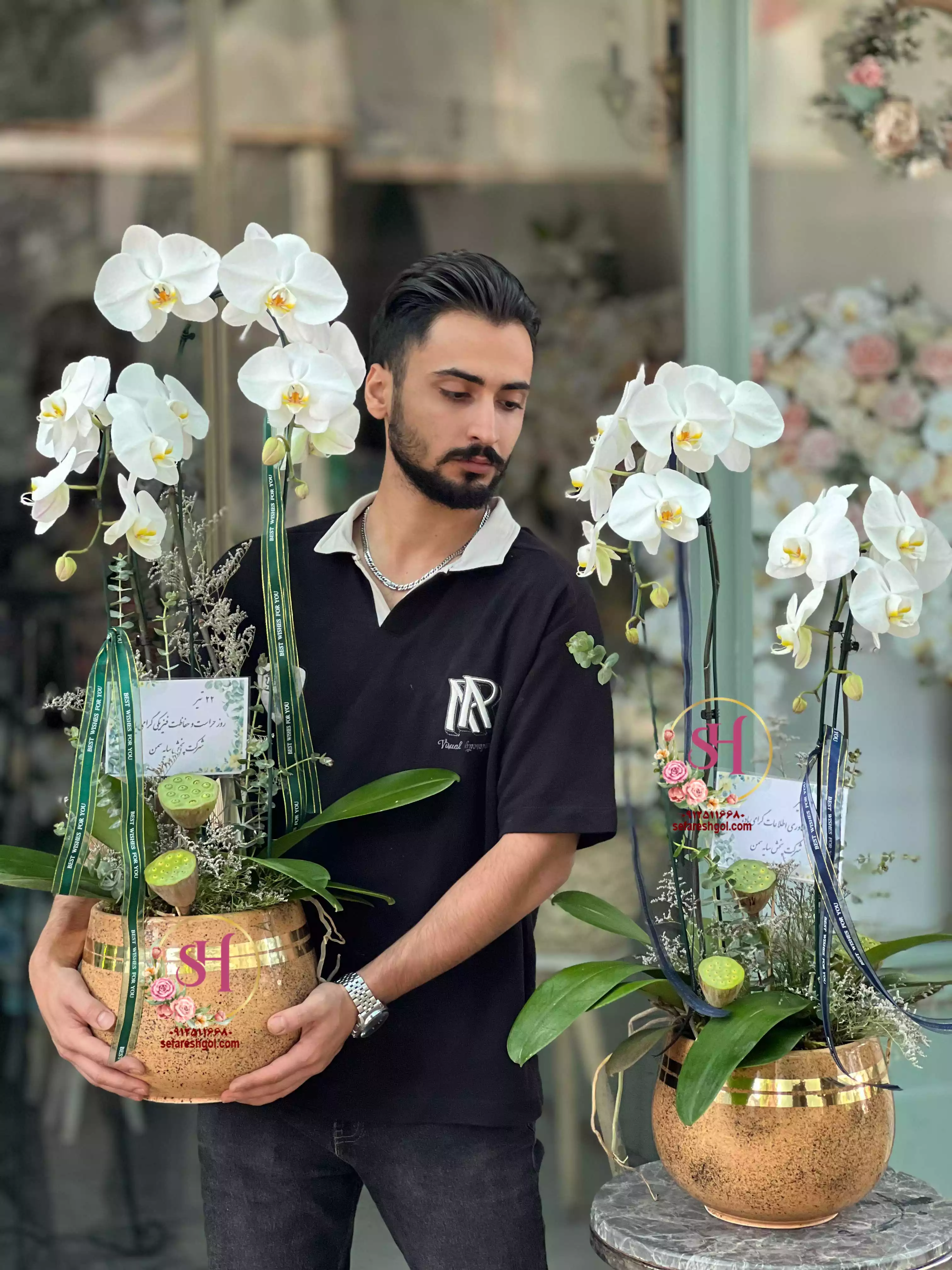 گلدان ارکیده 2 شاخه